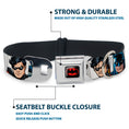 Load image into Gallery viewer, Batman Full Color Black Yellow Seatbelt Buckle Collar - Batman & Robin Blocks White