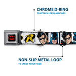 Batman Full Color Black Yellow Seatbelt Buckle Collar - Batman & Robin Blocks White