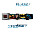 Load image into Gallery viewer, Batman Full Color Black Yellow Seatbelt Buckle Collar - Batman & Robin in Action w/Text Black