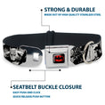 Load image into Gallery viewer, Batman Black/Yellow Seatbelt Buckle Collar - Batman Hush Pose Sketches Black/White