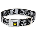 Load image into Gallery viewer, Batman Black/Yellow Seatbelt Buckle Collar - Batman Hush Pose Sketches Black/White