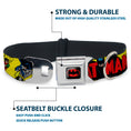 Load image into Gallery viewer, Classic BATMAN Comic Logo Full Color Yellow/Black/Red Seatbelt Buckle Collar - Classic BATMAN Issue #1 Robin & Batman Cover Pose Yellow/Red