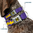 Load image into Gallery viewer, Batman Signal Full Color Purple Yellow Seatbelt Buckle Collar - Batman Signal Purple/Yellow