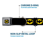 Batman 1989 Logo Full Color Black/Yellow Seatbelt Buckle Collar - Batman 1989 Logo Black/Yellow