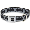 Load image into Gallery viewer, Batman Full Color Black Silver Black Seatbelt Buckle Collar - Bat Signal-5 Black/Gray/Black