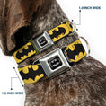 Load image into Gallery viewer, Batman Full Color Black Silver Black Seatbelt Buckle Collar - Bat Signal-5 Black/Yellow/Black
