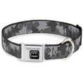 Load image into Gallery viewer, Batman Black/Silver/Black Seatbelt Buckle Collar - Bat Signal Stacked Black/Grays