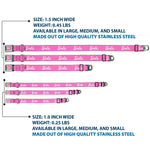 BARBIE Script Signature Full Color Pink/White Seatbelt Buckle Collar - BARBIE Script Signature Logo Pink/White