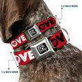 Load image into Gallery viewer, BETTY BOOP Text Heart Logo Full Color Black/White Seatbelt Buckle Collar - Betty Boop Face and LOVE Text Red/Black/White