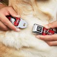 Load image into Gallery viewer, BETTY BOOP Text Heart Logo Full Color Black/White Seatbelt Buckle Collar - BETTY BOOP Winking Kiss Pose and Text Reds/Black/White