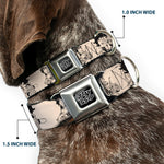 BETTY BOOP Text Heart Logo Full Color Black/White Seatbelt Buckle Collar - Betty Boop Biker Betty Poses Beige/Black