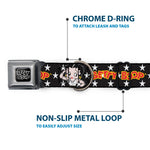 BETTY BOOP Text Heart Logo Full Color Black/White Seatbelt Buckle Collar - BETTY BOOP Salute Pose and Text Stars Black/White/Yellow/Red