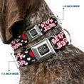 Load image into Gallery viewer, BETTY BOOP Text Heart Logo Full Color Black/White Seatbelt Buckle Collar - BETTY BOOP Face and Text Hearts Black/White/Red
