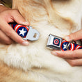 Load image into Gallery viewer, MARVEL COMICS Captain America Shield Full Color Navy Seatbelt Buckle Collar - Captain America Shield Repeat Navy