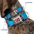 Load image into Gallery viewer, MARVEL COMICS Captain America Shield Full Color Navy Seatbelt Buckle Collar - CAPTAIN AMERICA w/Action Pose Weathered Blue