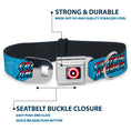 Load image into Gallery viewer, MARVEL COMICS Captain America Shield Full Color Navy Seatbelt Buckle Collar - CAPTAIN AMERICA w/Action Pose Weathered Blue