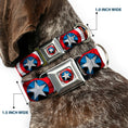 Load image into Gallery viewer, Captain America Shield2 CLOSE-UP Full Color Seatbelt Buckle Collar - Captain America Face Turns/Shield CLOSE-UP