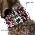 Load image into Gallery viewer, MARVEL AVENGERS Captain America Shield Black Silver Seatbelt Buckle Collar - Captain America Shield Digital Camo Blue/White/Red