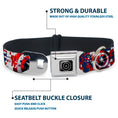 Load image into Gallery viewer, MARVEL AVENGERS Captain America Shield Black Silver Seatbelt Buckle Collar - Captain America Shield Digital Camo Blue/White/Red