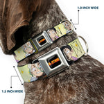 DR. STONE Title Logo Full Color Black/Orange Seatbelt Buckle Collar - Dr. Stone Chibi Senku and Gen Faces Stars Yellows