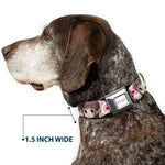 FRUITS BASKET Title Logo Full Color White/Purple Seatbelt Buckle Collar - Fruits Basket Chibi Tohru Honda Face and Kimono Rice Ball Icon Pink/White/Red