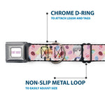 FRUITS BASKET Title Logo Full Color White/Purple Seatbelt Buckle Collar - Fruits Basket Kyo and Yuki Easter Themed Animage Poster Pose Pink