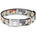Load image into Gallery viewer, FRUITS BASKET Title Logo Full Color White/Purple Seatbelt Buckle Collar - Fruits Basket Kyo Yuki Shigure Group Faces Mint Green