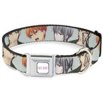 FRUITS BASKET Title Logo Full Color White/Purple Seatbelt Buckle Collar - Fruits Basket Kyo Yuki Shigure Group Faces Mint Green