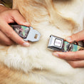 Load image into Gallery viewer, FRUITS BASKET Title Logo Full Color White/Purple Seatbelt Buckle Collar - Fruits Basket Kyo Tohru Yuki Group Pose Greens/Blues