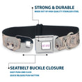Load image into Gallery viewer, FRUITS BASKET Title Logo Full Color White/Purple Seatbelt Buckle Collar - Fruits Basket Chibi Yuki Soma and Rat Scattered Beige/Gray