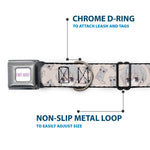 FRUITS BASKET Title Logo Full Color White/Purple Seatbelt Buckle Collar - Fruits Basket Chibi Yuki Soma and Rat Scattered Beige/Gray