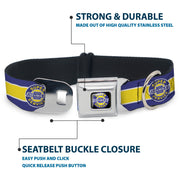 CHEVROLET SUPER SERVICE Logo Full Color Black/Blue/Yellow/White Seatbelt Buckle Collar - CHEVROLET SUPER SERVICE Logo/Stripe Blue/White/Yellow