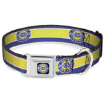 CHEVROLET SUPER SERVICE Logo Full Color Black/Blue/Yellow/White Seatbelt Buckle Collar - CHEVROLET SUPER SERVICE Logo/Stripe Blue/White/Yellow