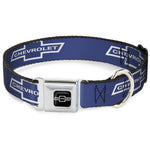 1965 CHEVROLET Bowtie Full Color Black/White Seatbelt Buckle Collar - 1965 CHEVROLET Bowtie Blue/White