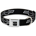 Load image into Gallery viewer, 1965 CHEVROLET Bowtie Full Color Black/White Seatbelt Buckle Collar - 1965 CHEVROLET Bowtie Black/White