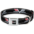 Load image into Gallery viewer, 1967 Impala 396 TURBO-JET V Emblem Full Color Black/Silver/Red/White Seatbelt Buckle Collar - 1967 Impala 396 TURBO-JET V Emblem/Stripe Black/Silver/Red/White