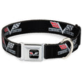 Load image into Gallery viewer, 1967 Impala 396 TURBO-JET V Emblem Full Color Black/Silver/Red/White Seatbelt Buckle Collar - 1967 Impala 396 TURBO-JET V Emblem Black/Silver/Red/White