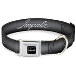 IMPALA Script Emblem Black/Silver Seatbelt Buckle Collar - IMPALA Script Emblem Gray Fade/Silver