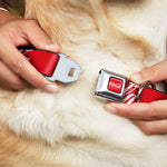 COCA-COLA Script Logo Full Color Red/White Seatbelt Buckle Collar - COCA-COLA Script Logo Red/White