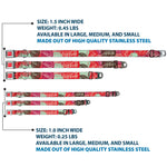 DRINK COCA-COLA Logo Full Color Red/White Seatbelt Buckle Collar - DRINK COCA-COLA Coke Patches Stacked Reds/Multi Color