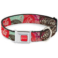 Load image into Gallery viewer, DRINK COCA-COLA Logo Full Color Red/White Seatbelt Buckle Collar - DRINK COCA-COLA Coke Patches Stacked Reds/Multi Color