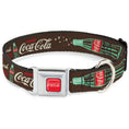 Load image into Gallery viewer, DRINK COCA-COLA Logo Full Color Red/White Seatbelt Buckle Collar - Coca-Cola PAUSE AND REFRESH Typography and Bottle Brown/Red/White