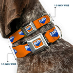 FANTA Logo Full Color Orange/Blue/White Seatbelt Buckle Collar - FANTA Logo Orange/Blue/White