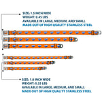 FANTA Logo Full Color Orange/Blue/White Seatbelt Buckle Collar - FANTA Logo Orange/Blue/White