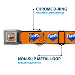 FANTA Logo Full Color Orange/Blue/White Seatbelt Buckle Collar - FANTA Logo Orange/Blue/White