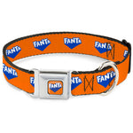 FANTA Logo Full Color Orange/Blue/White Seatbelt Buckle Collar - FANTA Logo Orange/Blue/White