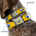 FANTA Logo Full Color Pineapple Yellow/Blue/White Seatbelt Buckle Collar - FANTA Logo Pineapple Yellow/Blue/White