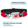 Load image into Gallery viewer, FANTA Logo Full Color Strawberry Red/Blue/White Seatbelt Buckle Collar - FANTA Logo Strawberry Red/Blue/White