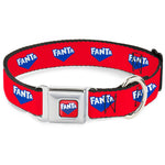 FANTA Logo Full Color Strawberry Red/Blue/White Seatbelt Buckle Collar - FANTA Logo Strawberry Red/Blue/White