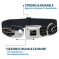 Load image into Gallery viewer, CHALLENGER Script Black Silver Seatbelt Buckle Collar - CHALLENGER Repeat w/Text Black/White